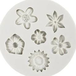 Silikoneform - Blomstermix, 6 motiver