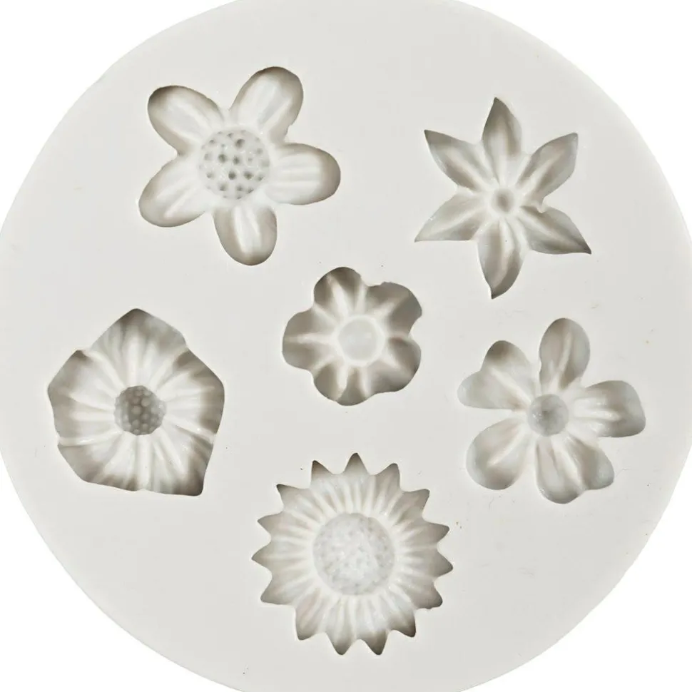 Silikoneform - Blomstermix, 6 motiver