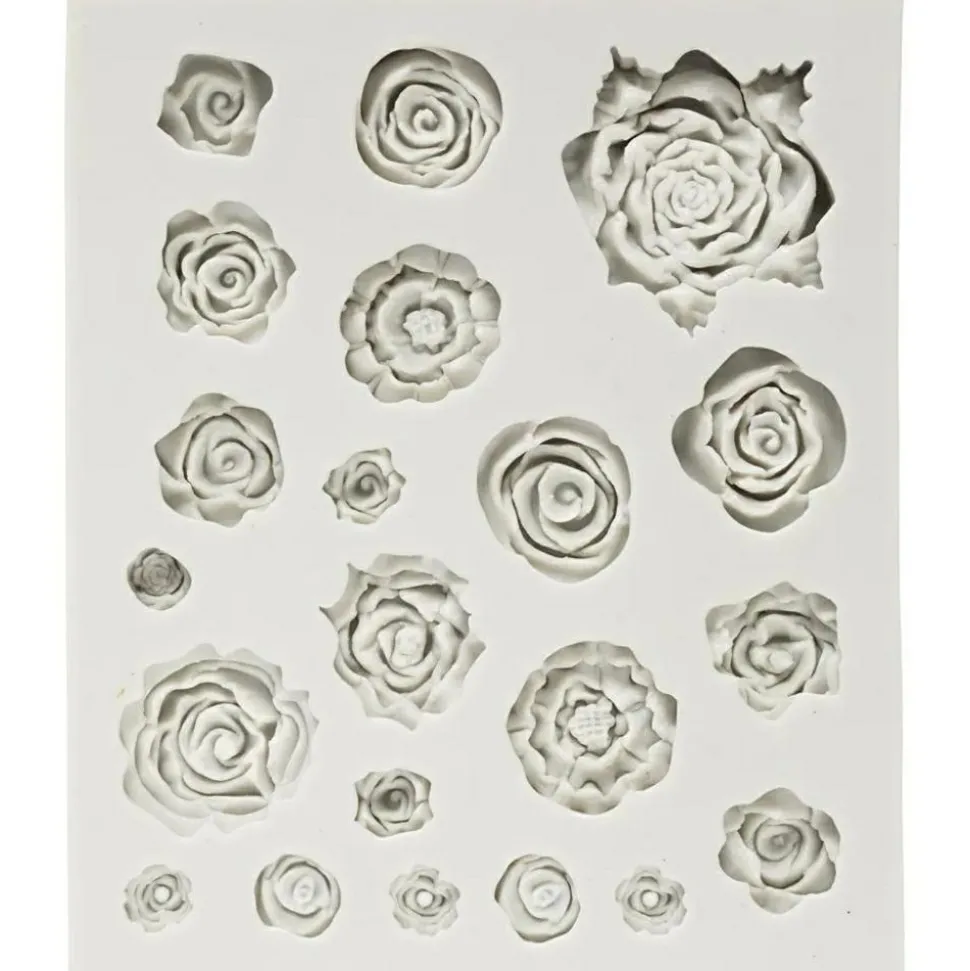 Silikoneform - Roser, 21 motiver