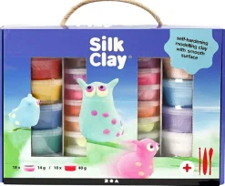 Silk Clay i gaveæske, 28 bøtter + værktøj