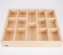 Sorteringsbakke af træ, 14 rum