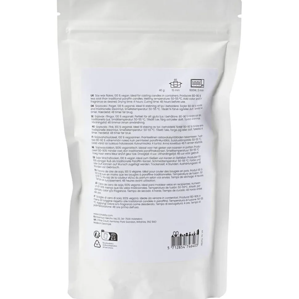 Soyavoks til lys i beholdere - Creme, 250 gr.