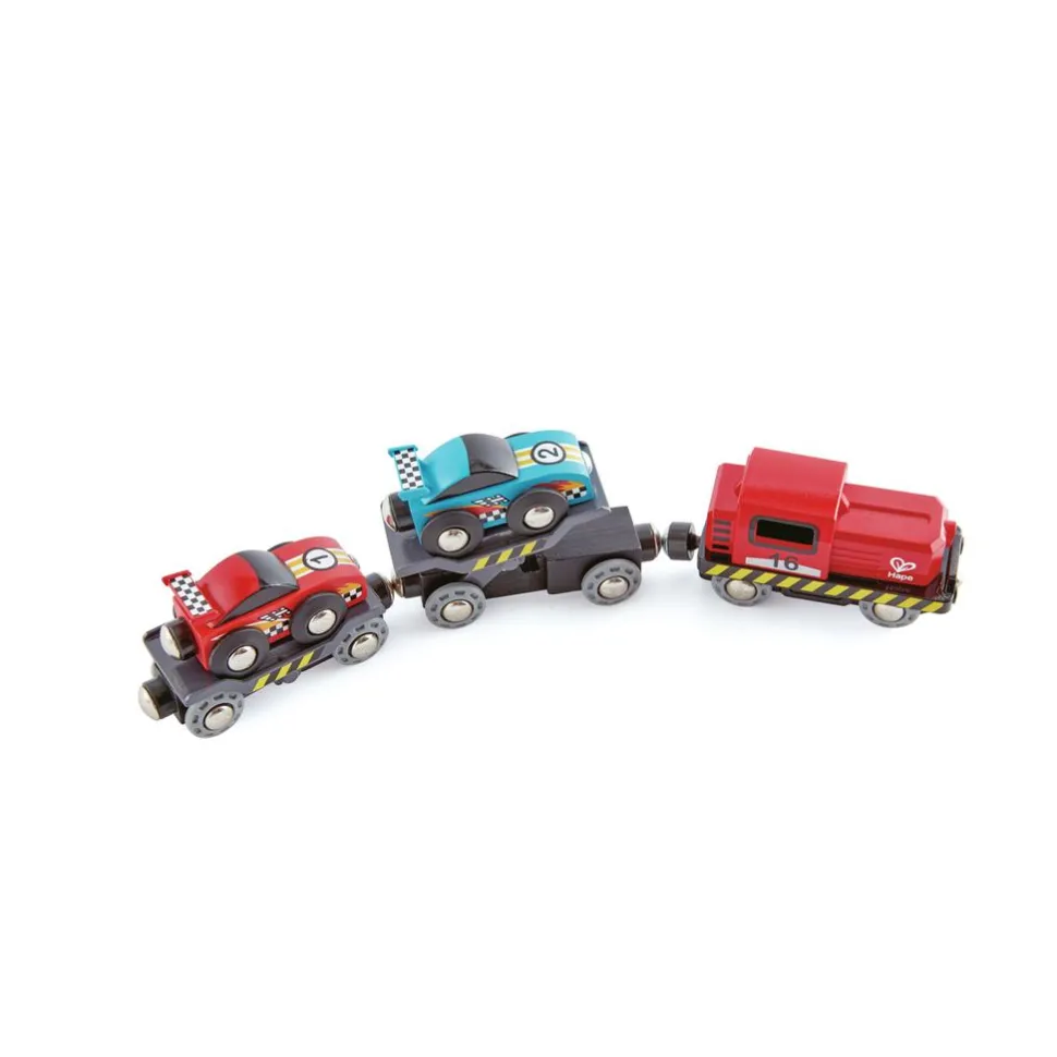 Tog tilbehør - Transporttog m. racerbiler, 6 dele