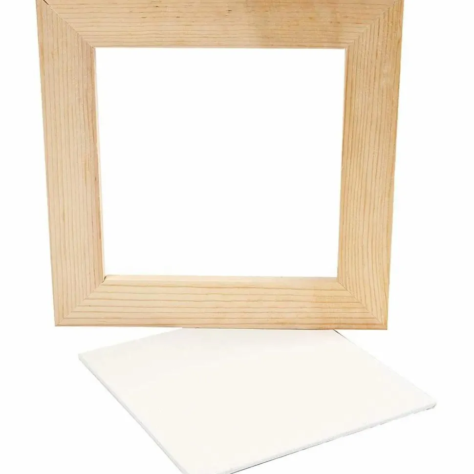 Træramme m. malerplade (20,8 x 20,8 cm)