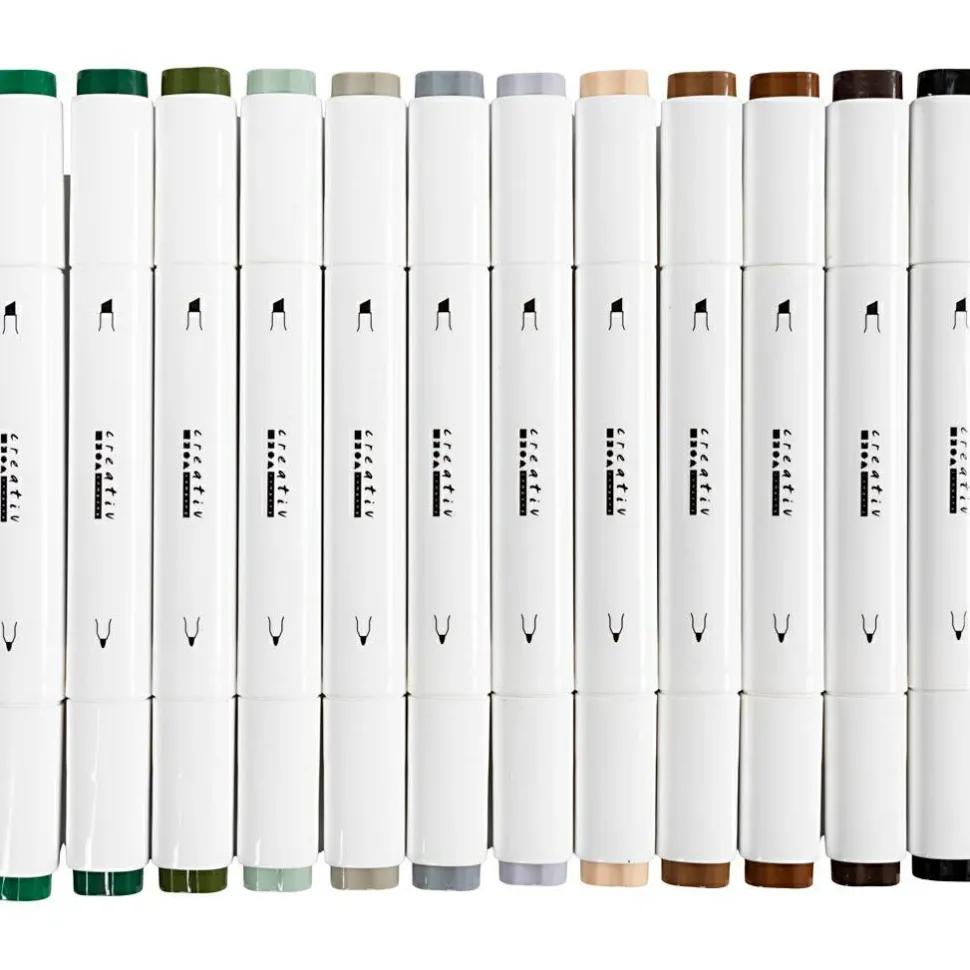 Twin Markers - Natur, 12 stk