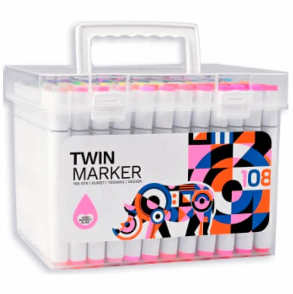 Twin Markers (vandbaserede), 108 stk