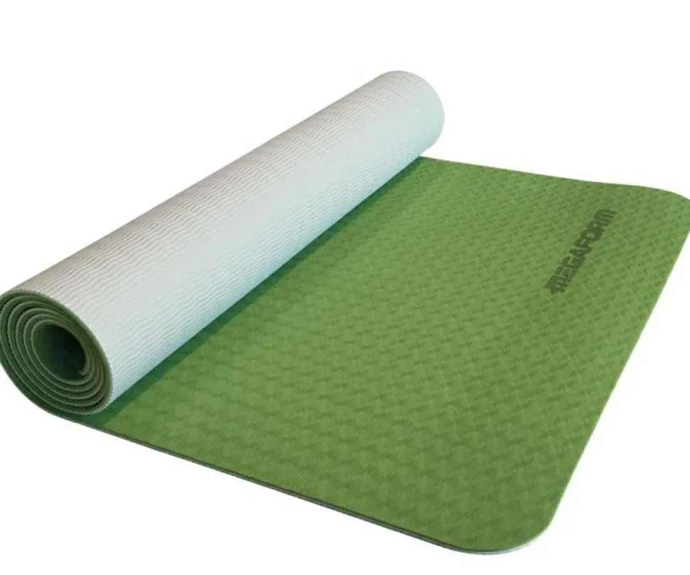 Yogamåtte 183 x 61 cm - Grøn/Grå